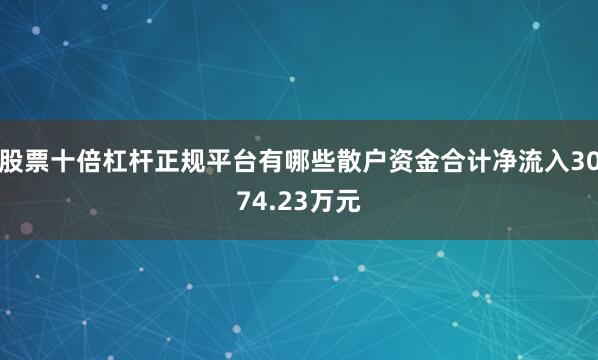 股票十倍杠杆正规平台有哪些散户资金合计净流入3074.23万元